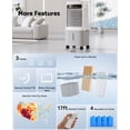 thumbnail image 6 of Flamemore Upgraded 1800CFM Evaporative Air Cooler Fan Humidifier with 6.6 gal Tank & 4 Ice Packs, Portable Swamp Cooler for Indoor/Outdoor, 6 of 10