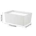 thumbnail image 4 of White Covered Storage Box - Compact Kitchen Desktop Organizer with Lid for Makeup, Snacks, and Toy Storage - Versatile Household Plastic Basket for Cabinets, Playrooms, and Dorms (17.5*13*8CM), 4 of 6