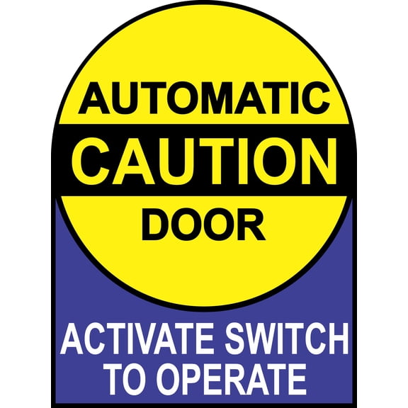 6in x 8in Caution Automatic Door Sticker