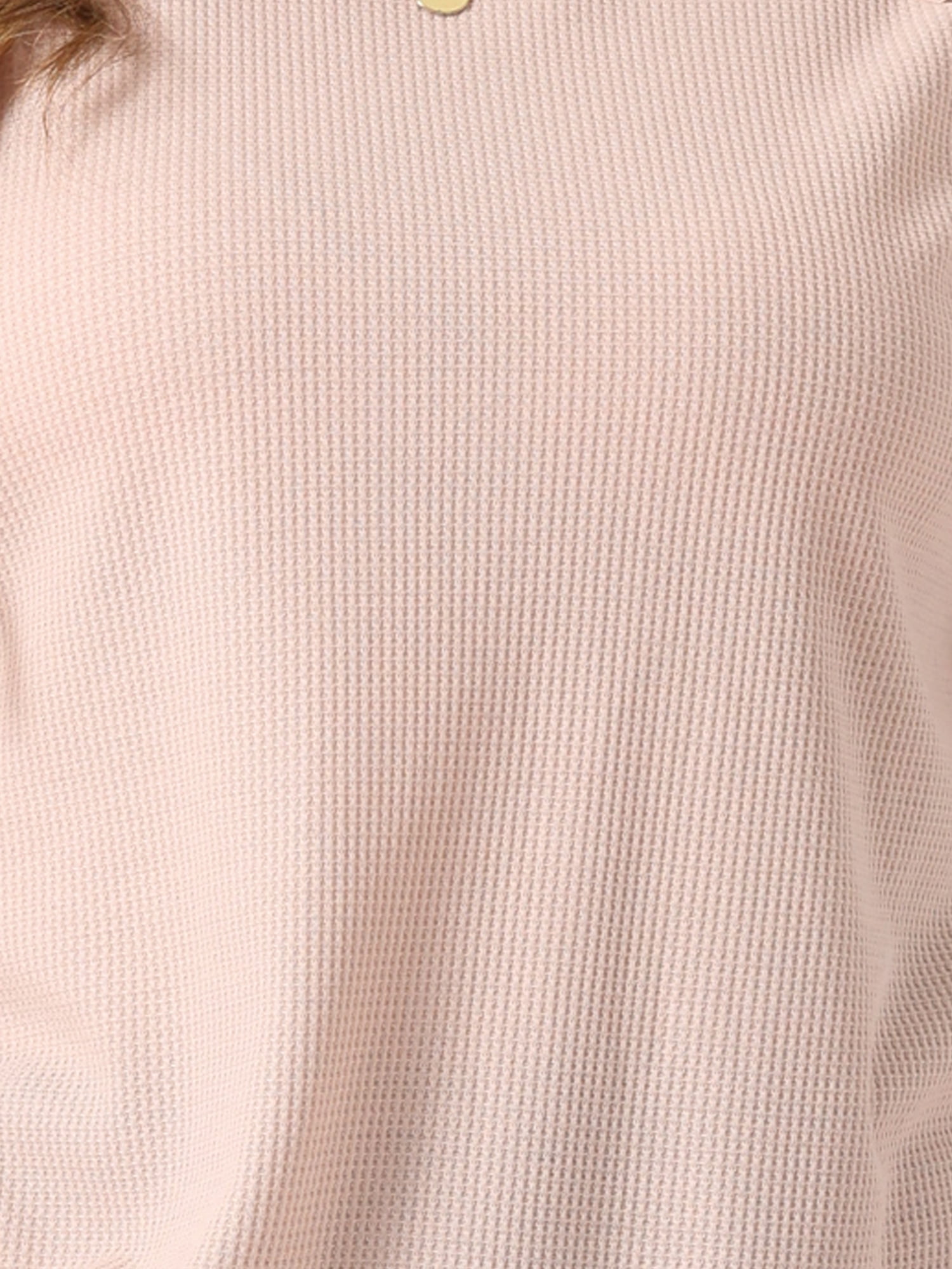DARING DIVA Women's Plus Lace Crew Neck Long Sleeve Casual Blouse 2X Light Pink
