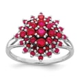 thumbnail image 1 of White Sterling Silver Ring Band Gemstone Ruby Red Rhodium-plated, 1 of 2