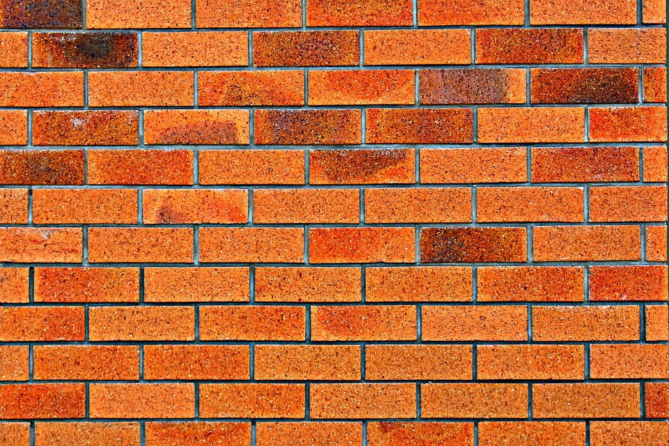 PeelnStick Poster of House Red Building Bricks Brick Wall Orange