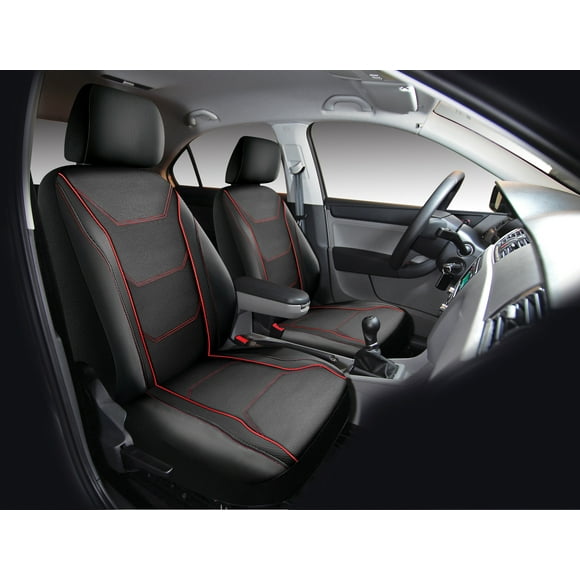 Auto Drive 5-Piece Car Seat cover kit Carbon Fiber Black with Red Piping