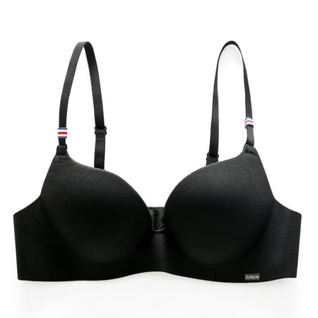 

Wuffmeow Solid Color Gathering Bra Thin Section Without Steel Ring Seamless Bra