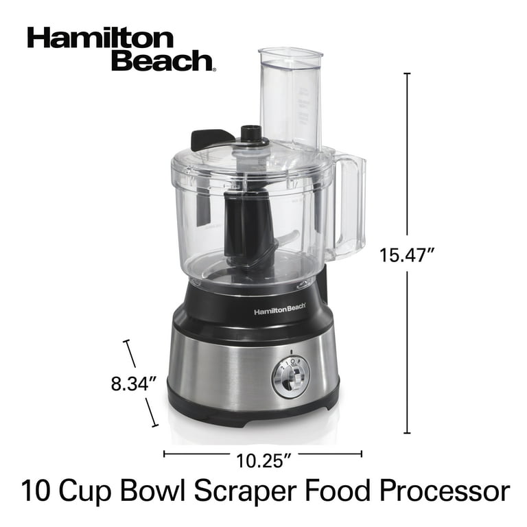 Hamilton Beach Stack & Snap Food Processor and Vegetable Chopper, BPA Free,  Stainless Steel Blades, 14 Cup + 4-Cup Mini Bowls, 3-Speed 500 Watt Motor