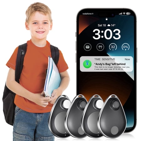 Lulaven U-Tag Kids Anti-Lost Bluetooth Tracker with Anti-Removal Pin, 4-Pack