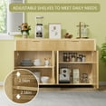 thumbnail image 5 of GIKPAL 3Pcs Pantry Storage Cabinet - Fluted Sideboard and Pantry Cabinet Set with Drawers, Modular Furniture Cabinet TV Stands for Living Room, Natural Oak, 5 of 11