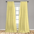 thumbnail image 5 of Ambesonne Abstract Curtains, Vintage Boho Ornate, Pair of 28"x63", Yellow White, 5 of 5
