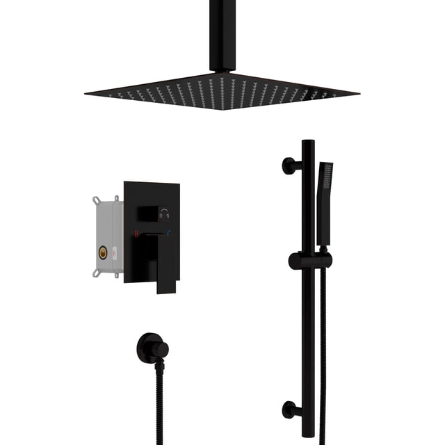 Boyel Living Shower Heads & Hand Showers, 2-Spray Pattern 1.8 GPM 10 in. Wall Mount Dual Shower Heads for Bathroom, Oil Rubbed Bronze(Lifting Bar include)