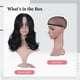 thumbnail image 5 of Peluca rizada con frente de encaje, peluca Bob rizada de 10 pulgadas con redecilla de nailon invisible, peluca rizada elegante de longitud media, peluca negra de fibra resistente al calor, color natur, 5 of 7