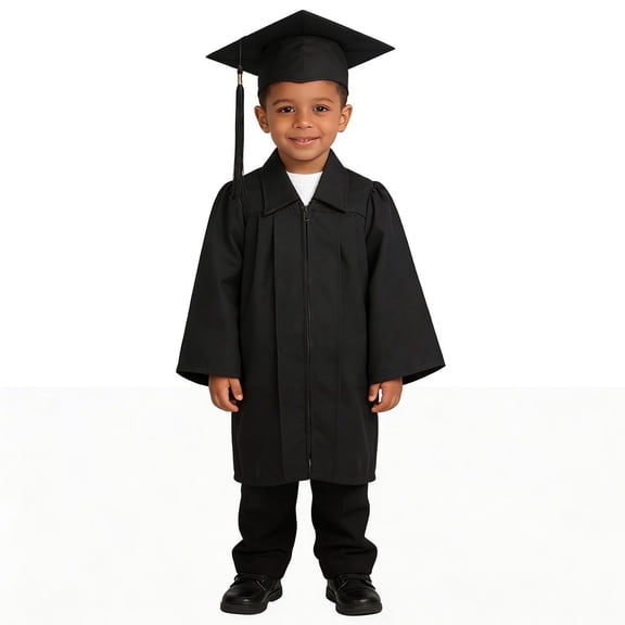 Toddler Preschool Graduation Cap and Gown Set Black Cap and Gown Set with Tassel Lapel Collar Graduation Ceremony Outfit