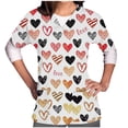 thumbnail image 2 of Xfvqtps Valentine's Day Scrub Tops for Women Comfortable Lightweight Medical Nursing Uniform Short Sleeved V-neck Working Uniform With Pocket Black, 2 of 5