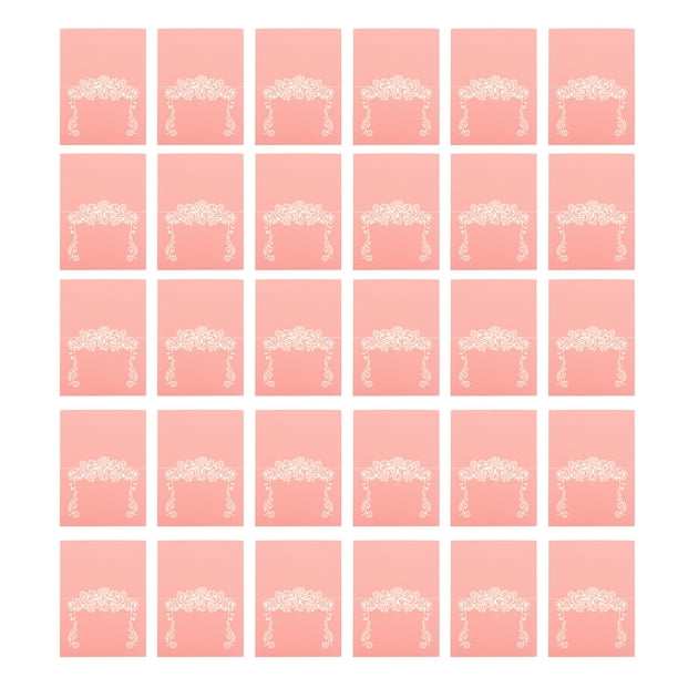 EeaseMX 50 piezas de asientos de estilo europeo para boda, delicados asientos de papel vintage para mesa de fiesta, creativos y con nombre (rosa)