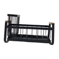 thumbnail image 2 of Soporte para esponja para fregadero de cocina, escurridor de platos, autodrenante, resistente al óxido Negro, 2 of 9