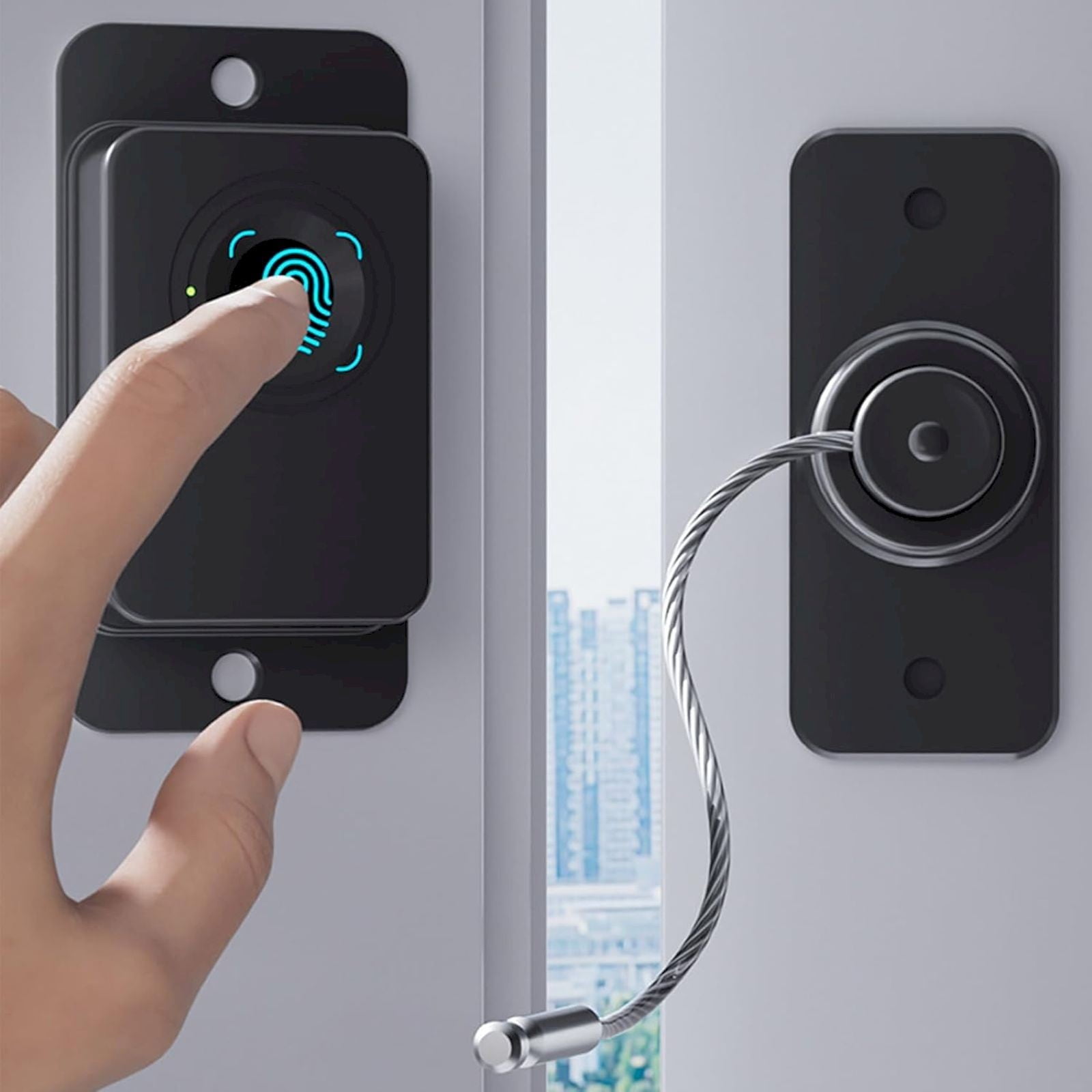 UYUH Biometric Fingerprint Cabinet Lock Smart Keyless Entry for Drawers/Freezer/Oven Doors, Anti-Pry Locks with Alarm (Baby Proofing & Home Security Multi-Surface Kit)