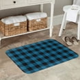 thumbnail image 7 of Sikiie Blue Black Plaid Print Flannel Anti-slip Floor Mat 16x24in, Thickened Dustproof Entrance Door Mat Floor Mat for Kitchen, Bathroom, Laundry Room, 7 of 7