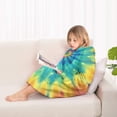 thumbnail image 4 of Colorful Rainbow Tie Dye Spiral Pattern Blanket Hoodies for Kids 6-13YR Oversize Wearable Blanket Hoodies for Boys Girls Teens, 4 of 7