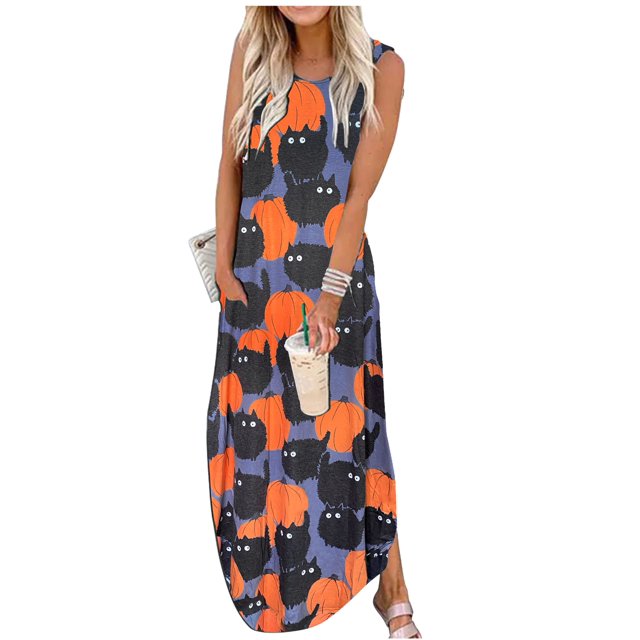 Vestido largo CHUNTIANRAN Summer Hawaiian Beach sin mangas