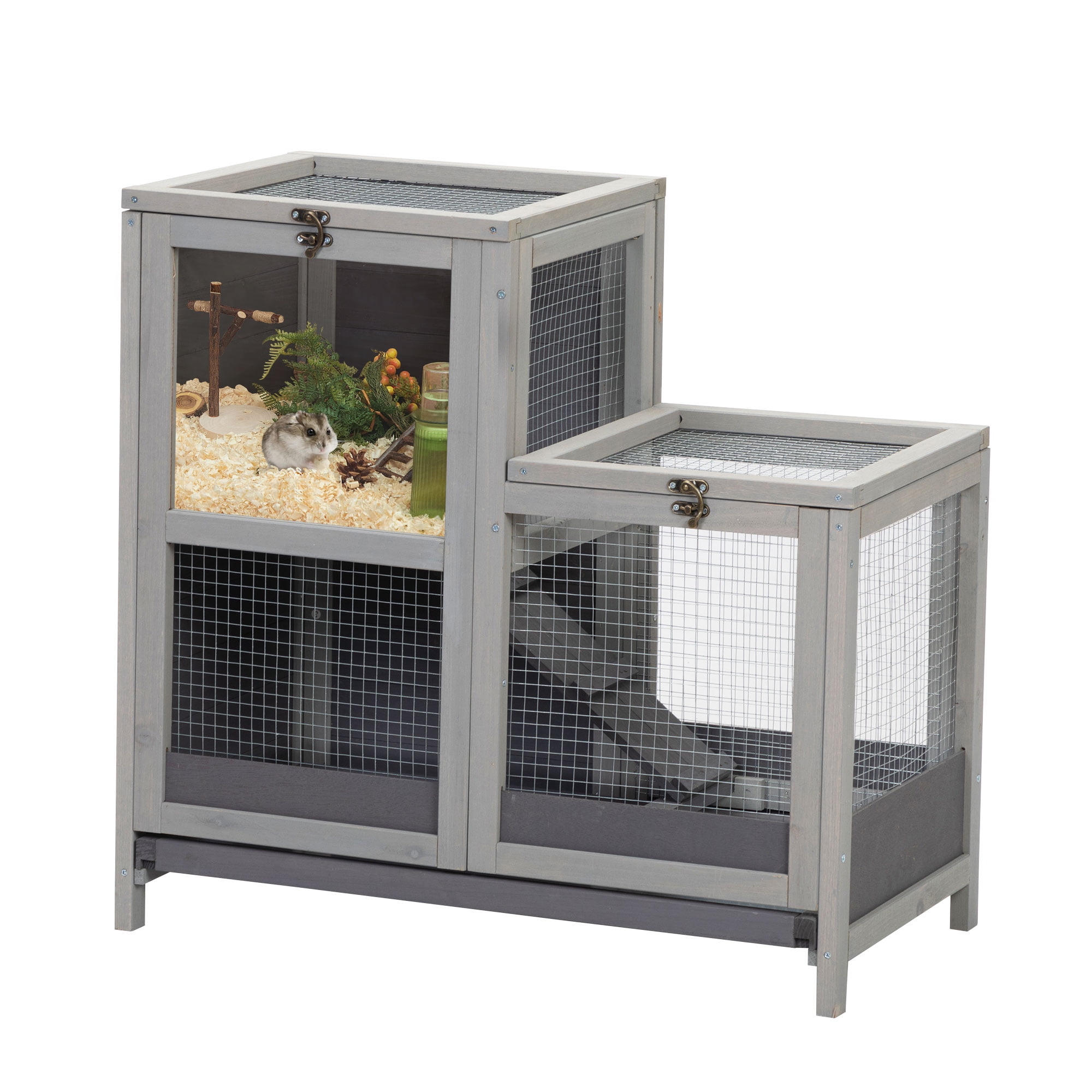 Pefilos 30" Hamster Cage Indoor Wooden Rabbit Hutch Outdoor Bunny Hutch, Guinea Pig Cages, Small Animals Hutch, Beige Pefilos 30" Hamster Cage Indoor Wooden Rabbit Hutch Outdoor Bunny Hutch, Guinea Pig Cages, Small Animals Hutch, Beige
