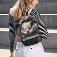 thumbnail image 5 of Yiaed Vibrant Bunny Ride Print Laptop Backpack Travel Canvas Backpack Vintage Aesthetic Backpack for School Knapsack Plain Backpack Backpack for School-, 5 of 5