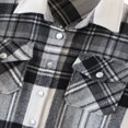 thumbnail image 3 of CNKOO Women Plaid Button Down Jacket Long Sleeve Loose Coat Lapel Outwear with Pocket, 3 of 6
