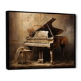 thumbnail image 2 of Designart "Nostalgia Of Vintage Piano Keys" Music Floater Framed Wall Art Living Room, 2 of 5