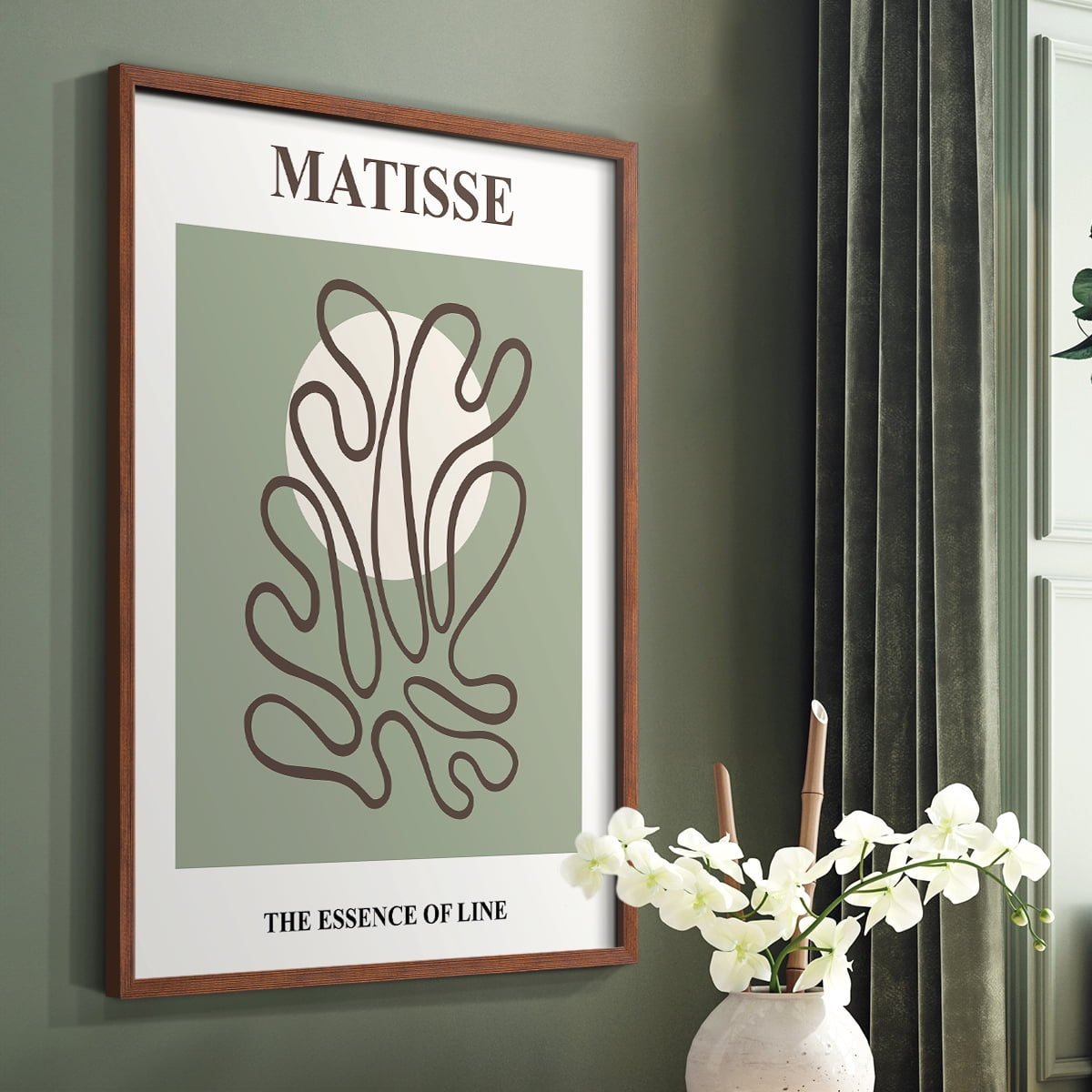 Matisse CXIII Framed Print in Brown Solid Wood 16 x 20 Framed Print