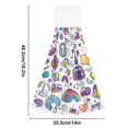 thumbnail image 6 of Yayeee Kitchen Hanging Hand Towels Set of 2 with Loop Bathroom Absorbent Tie Towel, Purple Doodle Pattern, 6 of 7
