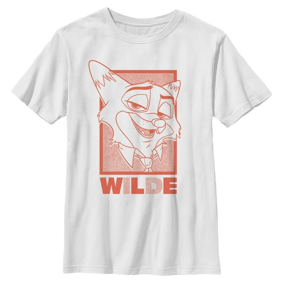 Boys Zootopia 2 Nick Wilde Classic Orange Portrait T Shirt