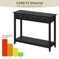 thumbnail image 6 of Alden Design 3-Drawer Wooden Console Table with Storage Shelf for Entryway, Black, 6 of 10