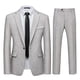 thumbnail image 1 of Conjunto de traje WULFUL para hombre, estilo blazer, corte ajustado, gris claro, 1 of 5