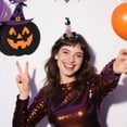 thumbnail image 7 of 2Pcs Halloween Headband Hat, Halloween Mini Pointy Witch Hat Bow Hair Clip For Party Ghost Dress Up, 7 of 7