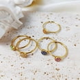thumbnail image 2 of Womens Stainless Steel Ring Inlaid Rhinestones Simple Geometric Design Round Zircon Gemstone Ring Zircon, 2 of 6