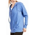 thumbnail image 3 of Women's Zip Up Cotton Light Hoodie Jacket (L, Blue), 3 of 4