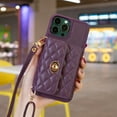 thumbnail image 5 of Nalacover Crossbody Wallet Case for iPhone 15 Pro Max with Shoulder Strap Lanyard, Elegant Premium PU Leather Card Slots Cover with Metal Lock Button Silicone Shockproof Case, Purple, 5 of 8