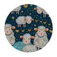 thumbnail image 4 of Orinice Sheep Hearts Stars Round Table Cover Stain Resistant Washable for Indoor Outdoor Kitchen Dining Wedding Parties 100% Polyester Fiber 38-42, 4 of 8