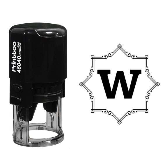 Printtoo Octagon Celtic Swirl Frame W Alphabet Monogram Initial R-40 Office Stationary Self Inking Rubber Stamp