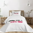 thumbnail image 3 of Ambesonne Retro Quilted Bedspread Set 2 Pcs, Lips Moustache Mr Mrs, Twin Size, Black Pink White, 3 of 6