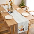 thumbnail image 3 of Hello Fall Table Runner - 70 Inch Long, Kitchen Dining Table Runner Dresser Scarves, Thanksgiving Vintage Maple Leaf Autumn Wooden Farmhouse Decor for Coffee Tables Wedding Party Banquet, 3 of 8