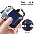 thumbnail image 4 of Secure-Click Series for Apple Airpods Case (1st and 2nd Gen), Nakedcellphone Rugged Hybrid Protective Cover with Carabiner Keychain Clip and Lock Closure for Airpods Console - Navy Blue, 4 of 8