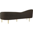 thumbnail image 5 of Meridian Furniture Ritz Boucle Fabric & Metal Sofa in Brown and Gold, 5 of 20