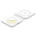 thumbnail image 1 of Cargador inalámbrico 2 en 1 plegable magnético con luz de 15 W, base de carga Blanco, 1 of 9