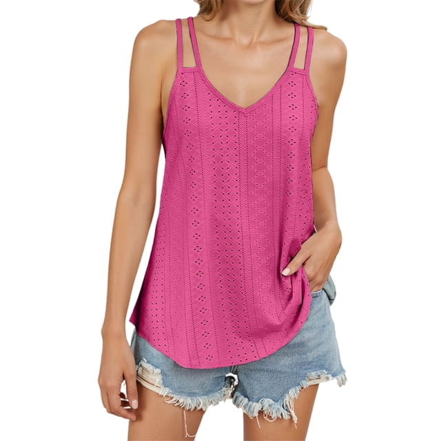 Hauts Courts Élégants Sans Manches pour Femmes - Camisole Imprimée Col Rond pour Printemps Automne Hiver