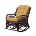 thumbnail image 2 of Malibu Rocking Handmade Lounge Chair ECO Natural Wicker Rattan, Dark Brown Color, Light Brown Cushions, 2 of 5