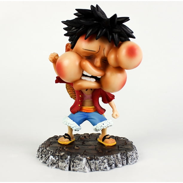 Conjunto de 5 figuras Chibi Luffy de One Piece con sombrero de paja y atuendo original