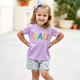 thumbnail image 6 of ZhuoLiL Toddler Girls Sets Size 5T Girls And Boys Summer Short Sleeve Round-Neck Blouses And Casual Shorts Baby Sport Suit Shorts（3-8Y）, 6 of 7