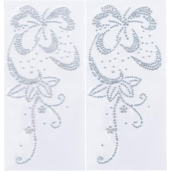 12 Sheet Rhinestone Decals Iron on Flat Round Glass Hotfix Heat Transfer Appliques Patches Hot Melt Sparkle Glitter Flower Pattern Transfers Sheets for Cloth Bags Pants Pillow Crafts