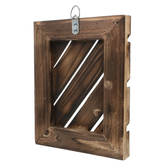 OULII Space-Saving Wooden Wall Planter for Indoor Plants, Ferns, Orchids - Stylish Coffee Wood Display