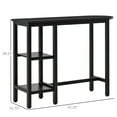 thumbnail image 3 of HOMCOM Table de Bar Moderne, Table de Pub, Table Console d'Accent avec Étagère de Rangement Latérale et Cadre en Métal, Noir, 3 of 10