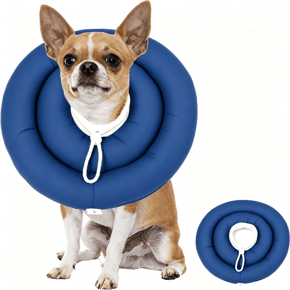 TUWAFE Soft Dog Cones, Recovery Dog Donut Collar After Surgery- Cone of Shame Alternative, Pet Elizabethan E-Collar Anti-Bite Lick Wound Healing Adjustable for Small Large Medium Dogs, S